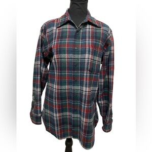 Pendleton Men's Red and Green Plaid Casual Shirt
